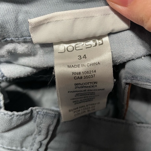 Joes Jeans Slim Fit Chinos Icy Blue Gray Mens Size 34 - Picture 6 of 8